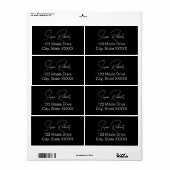 Black & White Modern Wedding Etiket (Full Sheet)