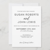 Black & White Modern Wedding Invitation  (Voorkant)