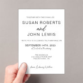 Black & White Modern Wedding Invitation  Acryl Uitnodigingen (Insitu (Draagbaar))