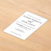 Black & White Modern Wedding Invitation  Acryl Uitnodigingen (Laagn)