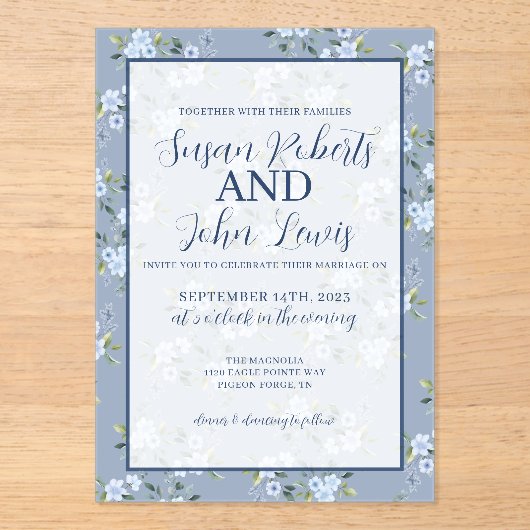 Black & White Modern Wedding Invitation Acryl Uitnodigingen (Voorkant)