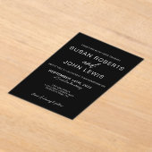 Black & White Modern Wedding Invitation  Acryl Uitnodigingen (Laagn)