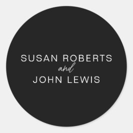 Black & White Modern Wedding  Ronde Sticker