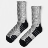 Black & White Moiré Stripes Cool Trippy Abstract Sokken (Links)