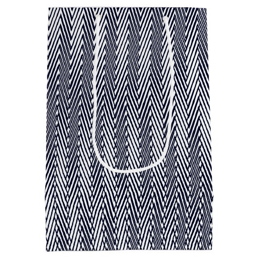 Black White Moiré Stripes Optische illusie Modern Medium Cadeauzakje (Achterkant)