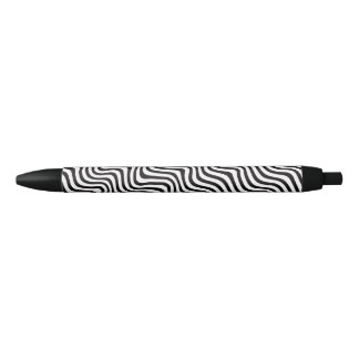 Black White Monochrome Wavy Striped Zwarte Inkt Pen