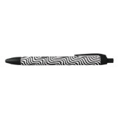 Black White Monochrome Wavy Striped Zwarte Inkt Pen (Bovenkant)