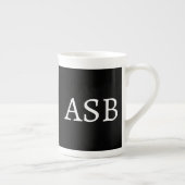 Black White Monogram Brand Name Classic mug Porselein Kop (Rechts)