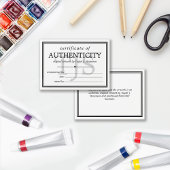 Black White Monogram Certificate of Authenticity Visitekaartje