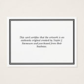 Black White Monogram Certificate of Authenticity Visitekaartje (Achterkant)