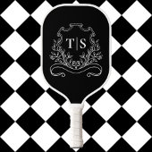 Black & White Monogram Classic Crest Pickleball Paddle