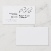 Black White Monogram Consultant Visitekaartje (Voorkant / Achterkant)