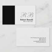 Black White Monogram Consultant Visitekaartje (Voorkant / Achterkant)