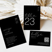 Black White Monogram Foto Weddenschap Kaart