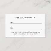 Black White Monogram Haarstylist Appointkaart Afsprakenkaartje (Achterkant)