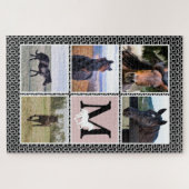 Black White Monogram Horse Foto Legpuzzel (Horizontaal)