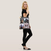 Black White Monogram Horse Foto Tote Bag (Op model)