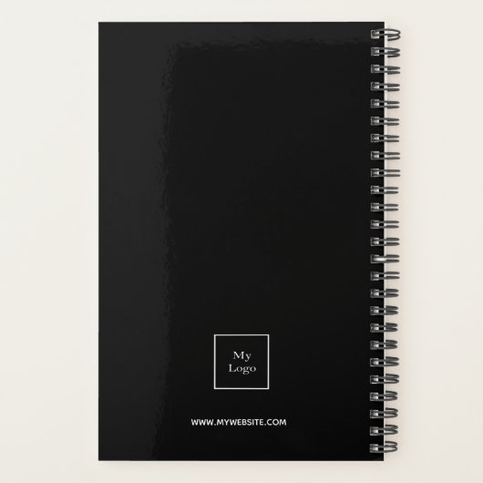 Black white monogram initialen business logo 2023 planner (Achterkant)