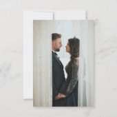 Black White Monogram Minimal Wedding Photo Bedankkaart (Achterkant)