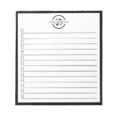 Black White Monogram Name Checklist 5.5" x 6" Notitieblok (Voorkant)