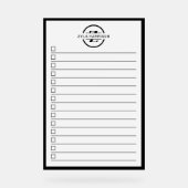 Black White Monogram Name To Do List Dry Erase Acryl Bord (Voorkant)