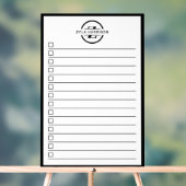 Black White Monogram Name To Do List Dry Erase Acryl Bord (Neutraal)