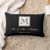 Black White Monogram Names Wedding Keepomwille Pil Kussen (Deken)