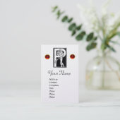BLACK WHITE MONOGRAM P ALEPHABET LETTER, RED RUBY VISITEKAARTJE (Staand voorkant)