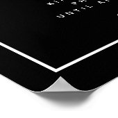 Black White Monogram Unplugged Weddenbord Poster (Hoek)