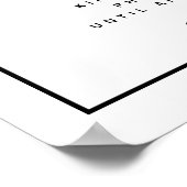 Black White Monogram Unplugged Weddenbord Poster (Hoek)