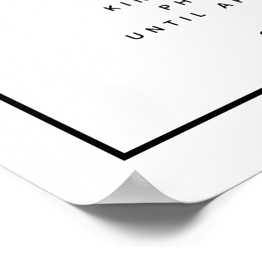 Black White Monogram Unplugged Weddenbord Poster (Hoek)