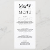 Black White Monogram Weddenschap Menu (Voorkant)