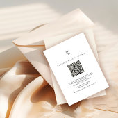 Black & White Monogram Wedding Website QR Code Informatiekaartje