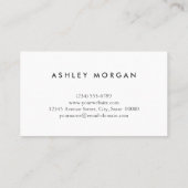 Black White Monogrammed - Hair Salon Haarstylist Visitekaartje (Achterkant)