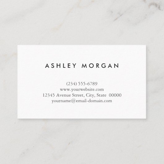 Black White Monogrammed - Hair Salon Haarstylist Visitekaartje (Achterkant)