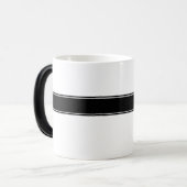 Black White Monogrammed Magische Mok (Voorkant links)