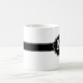 Black White Monogrammed Magische Mok (Center)