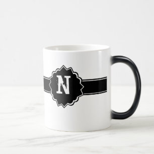 Black White Monogrammed Magische Mok