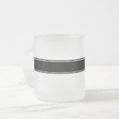 Black White Monogrammed Matglas Koffiemok (Voorkant links)