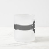 Black White Monogrammed Matglas Koffiemok (Center)