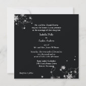 Black & White Monogrammed Winter Wedding Kaart (Achterkant)