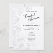 Black & White Monstera Floral Bridal Shower Kaart (Voorkant)