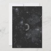 Black White Moon Celestial Night Starry Wedding Kaart (Achterkant)