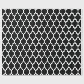 Black White Moroccan Quatrefoil Pattern #4 Cadeaupapier (Vlak)