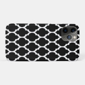 Black White Moroccan Quatrefoil Pattern #4 Case-Mate iPhone Case (Achterkant (horizontaal))