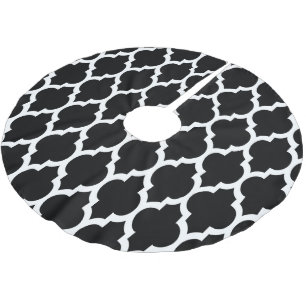 Black White Moroccan Quatrefoil Pattern #4 Kerstboom Rok