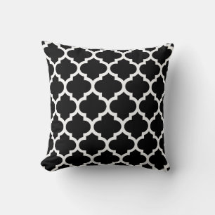 Black White Moroccan Quatrefoil Pattern #5 Kussen