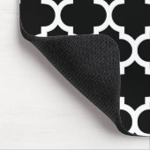 Black White Moroccan Quatrefoil Pattern #5 Muismat (Hoek)