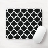 Black White Moroccan Quatrefoil Pattern #5 Muismat (Met muis)