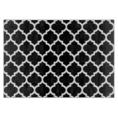 Black White Moroccan Quatrefoil Pattern #5 Snijplank (Voorkant)
